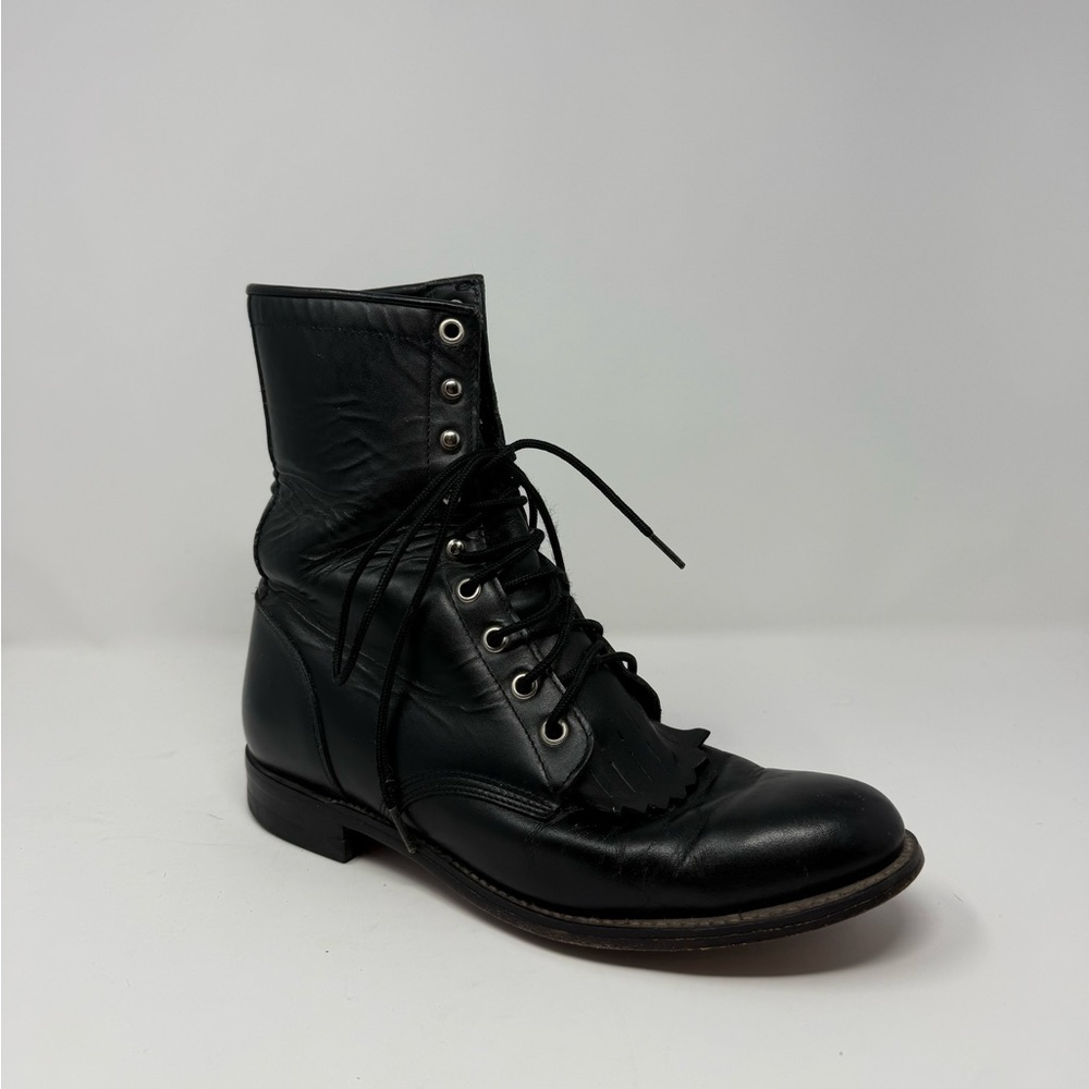 VTG Justin Western Kiddie Lafe Up Boots Size 8 1/2